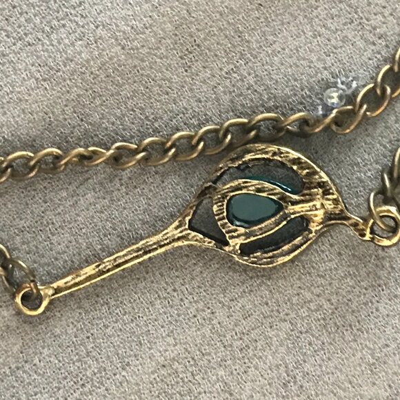 Kiss Me Turquoise Glitter Peacock 32'' Long Necklace - Picture 7 of 8